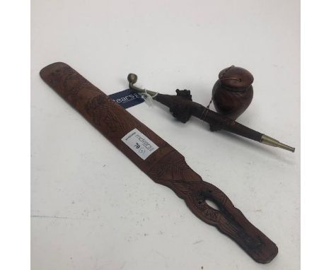 JAPANESE SMALL PIPE along with a Chinese paper knife (2)