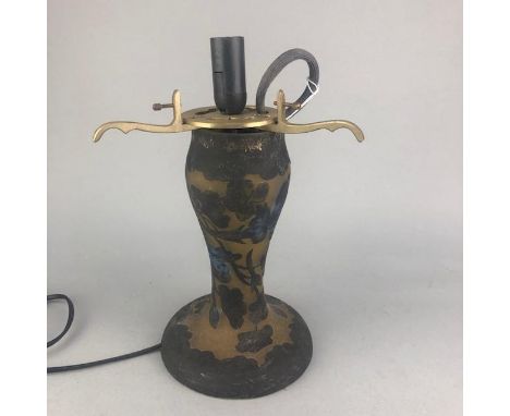CAMEO GLASS LAMP, with pseudo Galle name, 13cm high