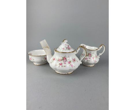 PARAGON HALF TEA SERVICE, decorated with the Victoriana Rose pattern, comprising 6 cups, 6 saucers, 6 side plates, teapot, su