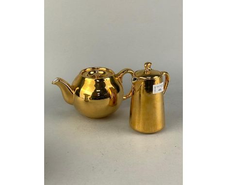 ROYAL WORCESTER GILT TEA AND COFFEE POT, along with other ceramics including Noritake dishes and two Royal Doulton Bunnyklins