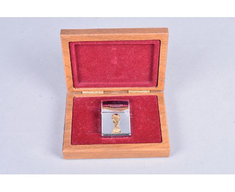 Fifa World Cup, France 1998 Limited Edition Zippo lighter, 3238/5000Z, polished chrome with applied gilt World Cup, in decora