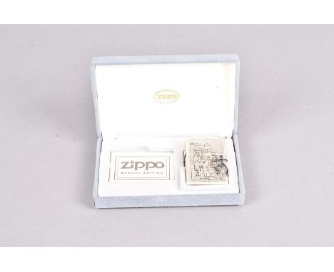 Freeclimber, Limited Edition Zippo lighter, dated 1996, 1360/3000, with an applied figure scaling the side of the lighter, in