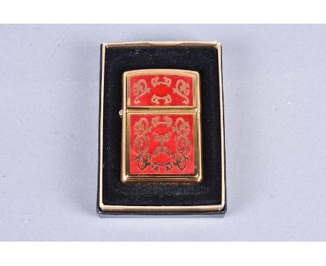 Imperial Filigree, a 2002 Zippo lighter, with applied filigree design with red enamel unused  