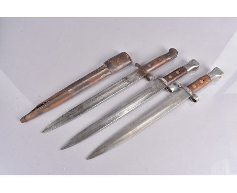 Two Pattern 1888 Lee Metford bayonets, one being Naval marked, with number 184 to the pommel, the other by Mole with 201 to t