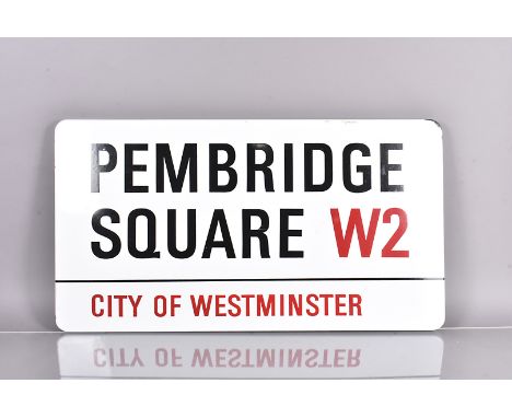 A City of Westminster enamel road sign, for Pembridge Square, W2, 81cm x 44cm 