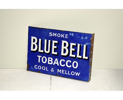 Blue Bell Tobacco, a vintage double-sided advertising sign, with hanging flange, 51cm x 36cm 