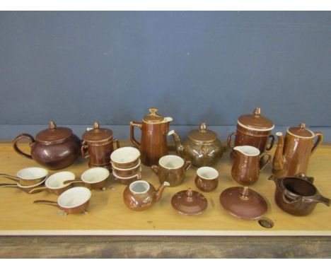 A quantity of glazed pottery including Royal Worcester firestone and others