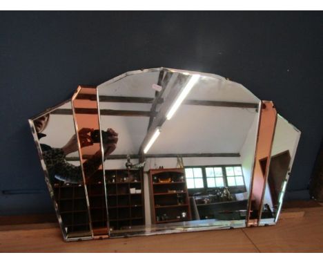 1930s column wall mirror 43x75cm
