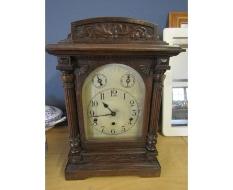Wooden case bracket clock, westminster chime, 7 days 