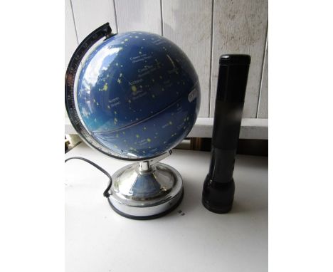 Large mag-light torch and Globe star lamp