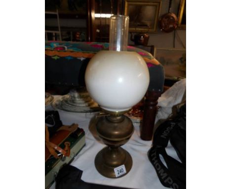 A brass oil lamp