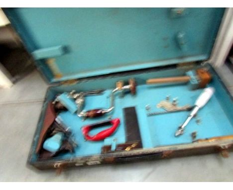A tool box and tools
