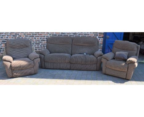 La-Z-boy electric recliner sofa &amp; 2 armchairs (one an electric recliner with wiring currently disconnected)