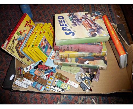 1940's and 1950's children's annuals and books, diecast cars, inc. Matchbox and Lone Star - other toys etc.