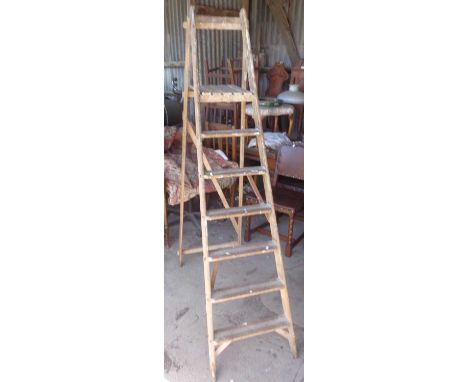 Old wooden step ladders