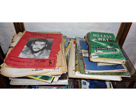 Collection of books and periodicals about and from Kenya inc. The Kenya Kitchen Cookery Book and "No Easy Way" by Elspeth Hux