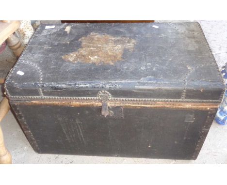 Victorian metal bound trunk