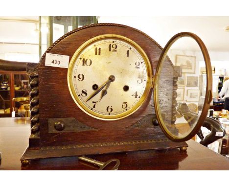 Oak mantle clock