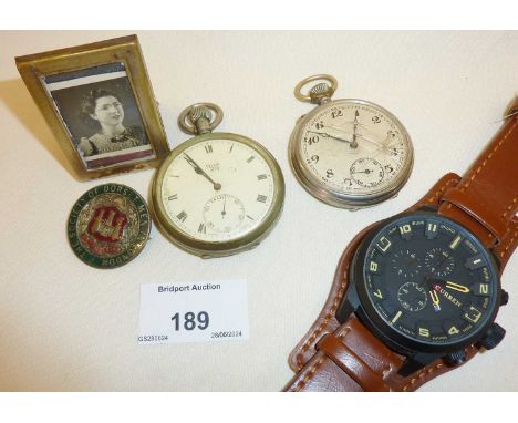 Pocket watches, enamel badge, etc.