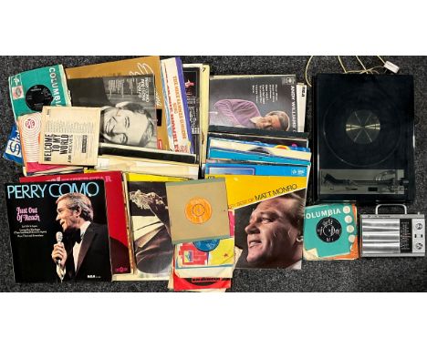 Records - a 1980s Goldring turntable; LPs and singles including Tom Jones, Perry Como, The Rolling Stones, Nat King Cole, etc