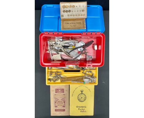 Horological Tools - Favorite Swiss watchmakers lathe, double calipers, truing compensator, main spring winders, Peerfeet &amp
