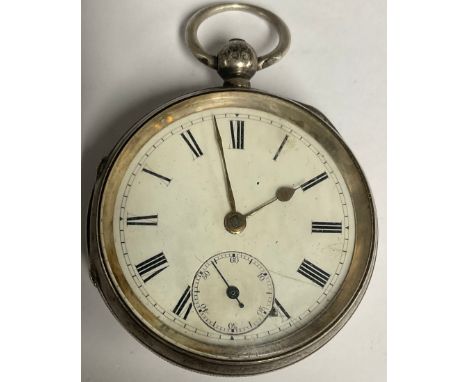 A Thomas Peter Hewitt silver pocket watch, Chester 1899, subsidiary dial, 5cm diameter
