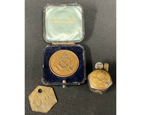 WW1 British Indian Army Kolar Gold Field Volunteers Medallion inscribed "1915 Drill Competition B Company, 2nd" complete in c