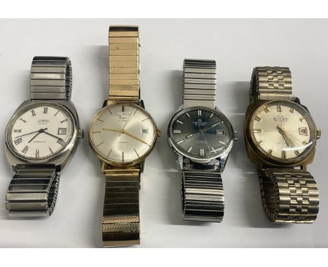 Four vintage day/date wristwatches, including H Bailey automatic incabloc, Hanowa 21 jewels automatic incabloc, Swiss Watch C