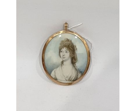 
    
        
            
            Late 18th century oval portrait miniature on ivory attributed to Henri De Janvry 1793