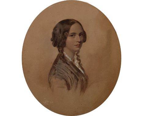                                     19th century English school             Watercolour drawing             Head and shoulder