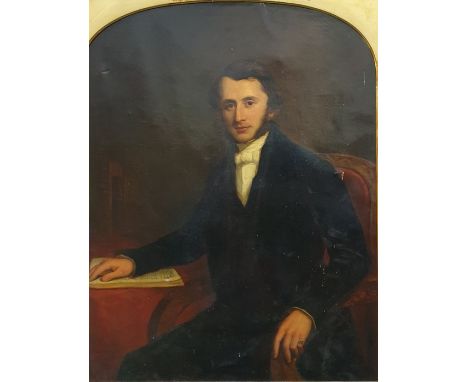 19th century English school Oil on canvas Three-quarter length portrait of seated gentleman, William Boyce (1820-?) (married 