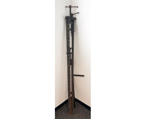 Pair of 5ft sash cramps, a single 3ft sash cramp and an engineer's square (4) 