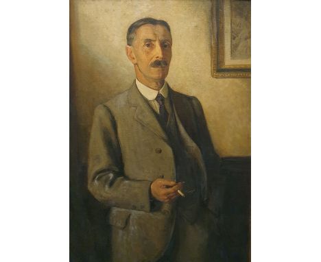 Winifred Emily Fitch (1888-?)Oil on canvasThree-quarter length portrait of a gentleman, William Frederick Reynolds Woollcombe