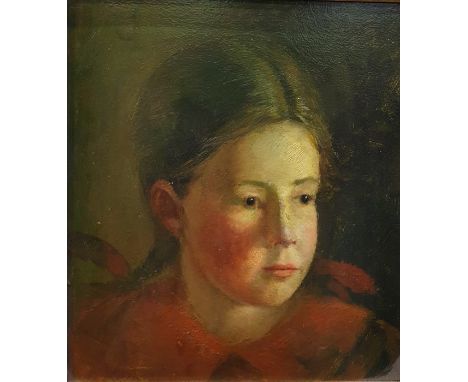 Hans Zaugg (1894-1986) (Swiss) Oil on panel"Hedeli", portrait of a child, signed lower left, 30.5cm x 26.5cm 