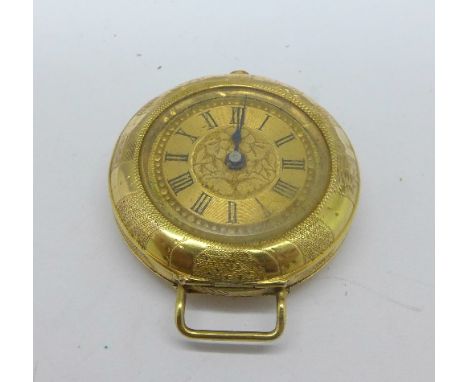 A 14ct gold watch, lacking button