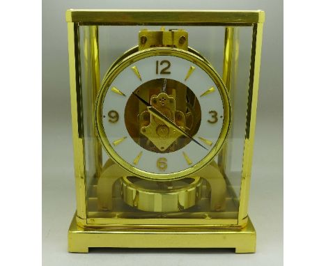 A brass Jaeger LeCoultre Atmos clock