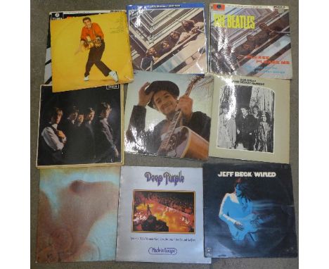 Fourteen LP's; The Beatles (3), Bob Dylan (4), The Shadows, Jimi Hendrix, Pink Floyd, Deep Purple, Jeff Beck, Elvis Presley a