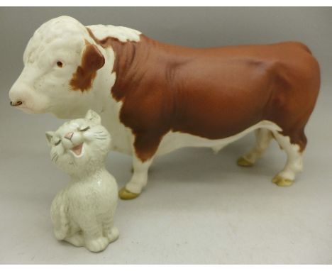 A Beswick model of a bull and a kitten