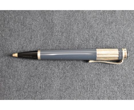 A Montblanc Writers Series Charles Dickens Limited Edition ballpoint pen. The barrel, made of the finest greenish precious re