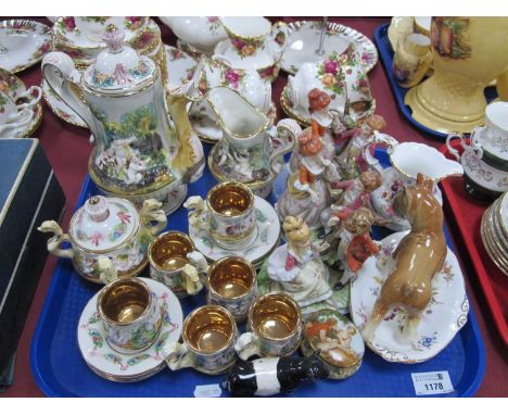 Capodimonte coffee Set, Alfretto figures Hammersley, etc:- One Tray.