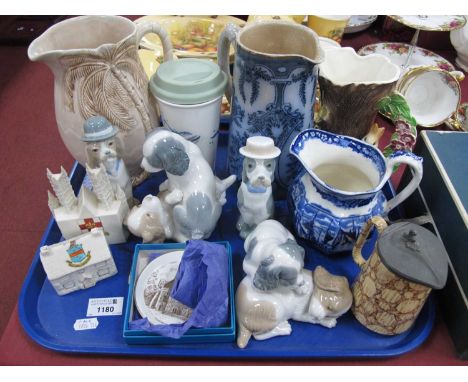 Beswick Palm Tree, Wedgwood 'Ferrara' &amp; Hornsea jugs, Nao figurines, etc:- One Box, boxed Worcester coffee service