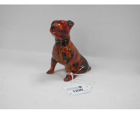 Anita Harris Model of a Brindle 'Staffy' Dog, gold signed, 11cm high.