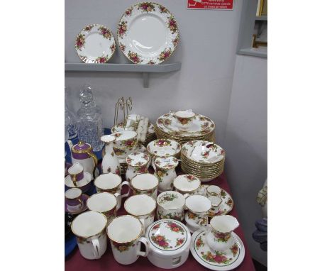 Royal Albert 'Old Country Roses, Table China, of approximately seventy pieces including, 26.5cm dinner plates (x 16), 21 cm p
