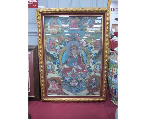 Indian Mixed Media Artwork, featuring influential and mythological figures, approximately 58 x 40cm.ORIGINAL ARTWORK NOT A PR