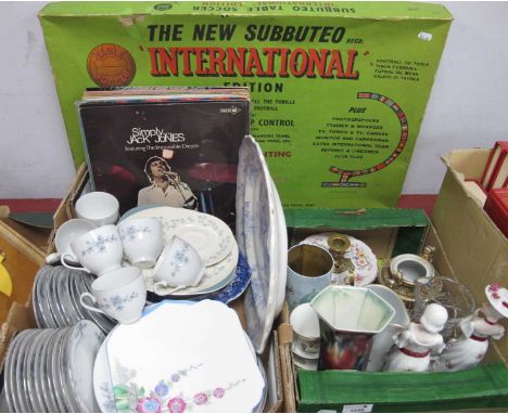 Ceramics, to include Shelley plate, Royal Doulton 'April Showers' plates, and tea service. twenty-two lps and Subbuteo board,