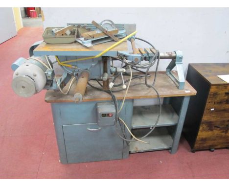 Major Table Top Lathe, by Coronet Tool Co, Derby, incorporating table top circular saw, featuring Gryphon motor (untested sol