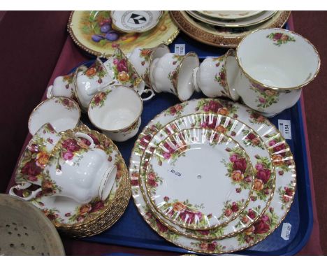 Royal Albert Old Country Roses first quality tea ware to include cups, saucers, bowl and cake plates. (27 pieces) 1Tray