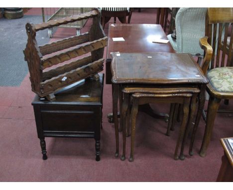 Mahogany Nest of Tables, early XX Century commode, together with a pine magazine rack (3).
