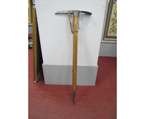 An Early XX Century Mountaineer's ice Pick/Axe, stamped "Stubai Made in Austria Original Schenbrenne, GFS GESCH", with anothe