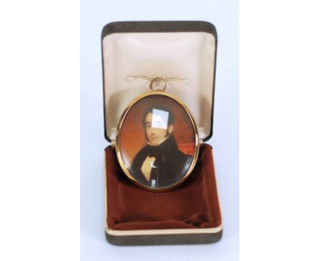 AN EARLY TWENTIETH CENTURY FRENCH OVER PAINTED PRINTED IMAGE PASTICHE PORTRAIT MINIATURE of a lady in stamped metal frame and